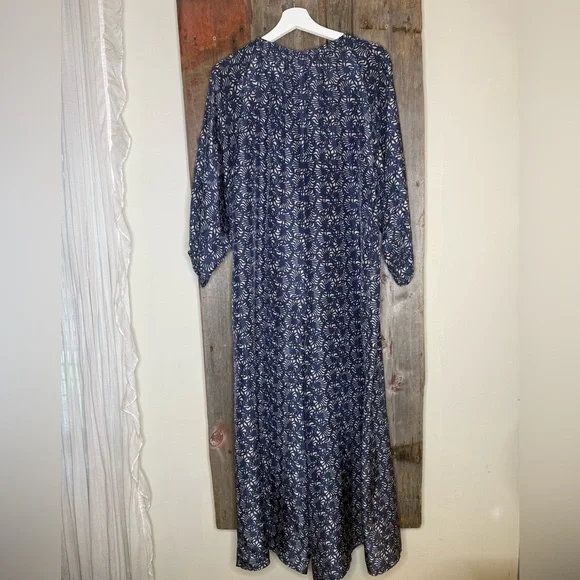 Apiece Apart Isla Wide Leg Jumpsuit 100% Silk Block Print Size 2 - Picture 8 of 16